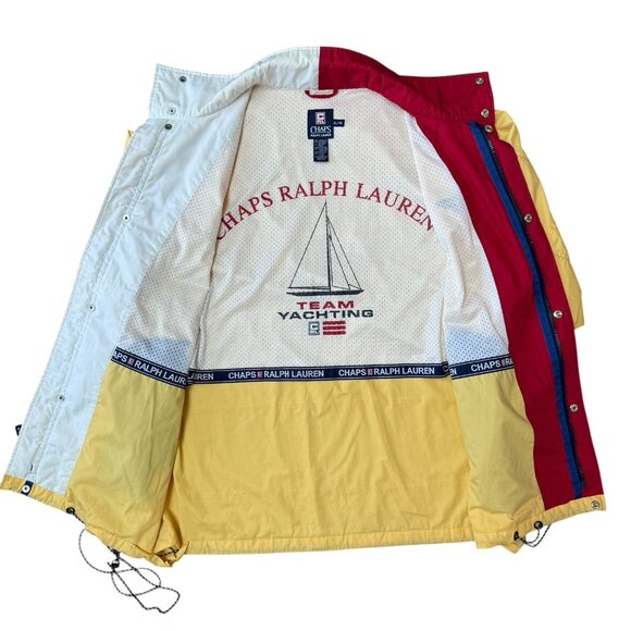 Vtg Chaps Ralph Lauren Jacket Sailing Yachting Mens Size XL Yellow Windbreaker - Picture 1 of 8